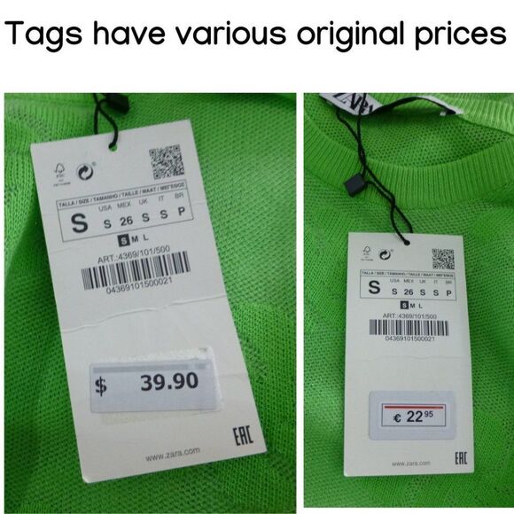 NWT Zara Long Sleeves Green Sheer Floral Top - Picture 7 of 11